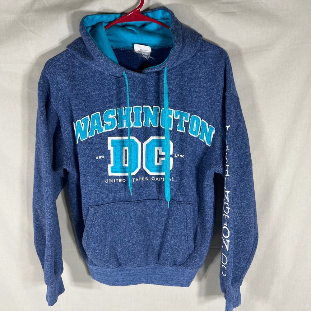 DC Washington DC Souvenir Hoodie Blue Marl Unisex Small